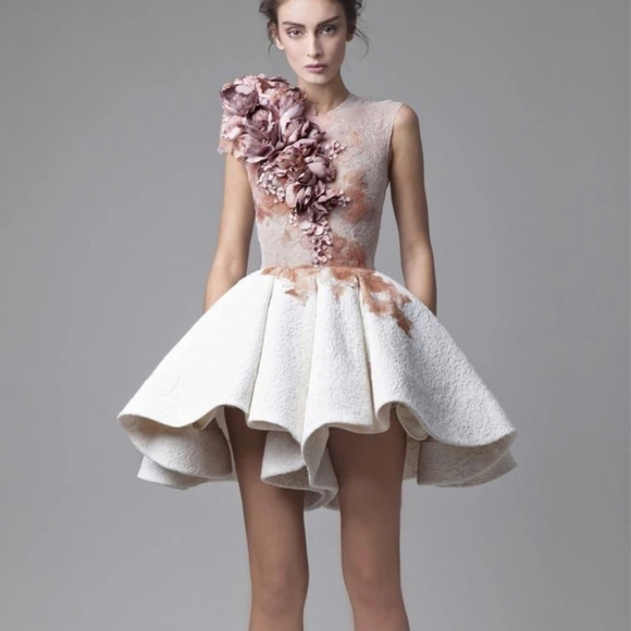 HZWL Dresses & Skirts - NWT HZWL FLOWER SHOULDER LACE SHORT PROM DRESS SIZE 2